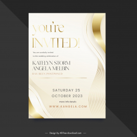 wedding invitation card template luxury curves