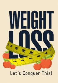 weight loss advertising ruler apple capital texts decor