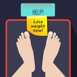 weight loss banner feet balance icons