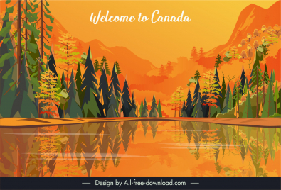 welcome to canada banner template elegant classical nature scene design