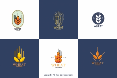 wheat logo templates flat classical design