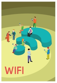 wifi connection concept design with human communication