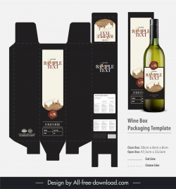 wine box packaging template elegant contrast