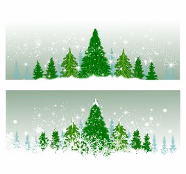 Winter Christmas trees
