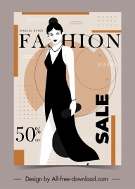 woman fashion banner elegant lady sketch modern design