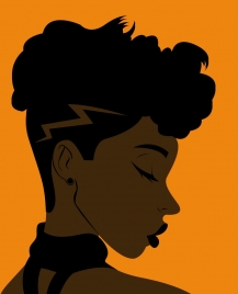 woman hairstyle closeup design cartoon character
