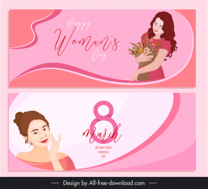womens day banner templates elegant cartoon design
