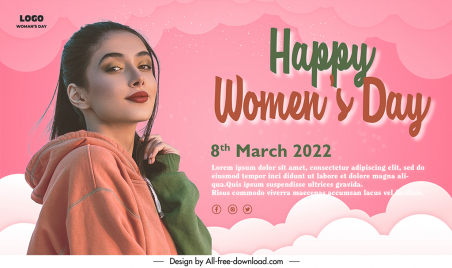 womens day party banner template elegant lady realistic design