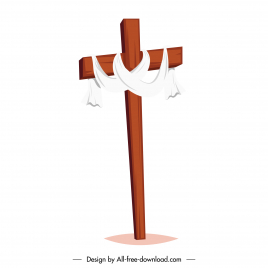 wooden cross icon cloth decor retro design