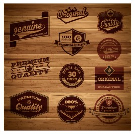 wooden retro label collection