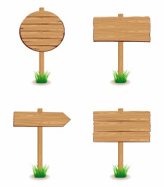 wooden signboard with grass