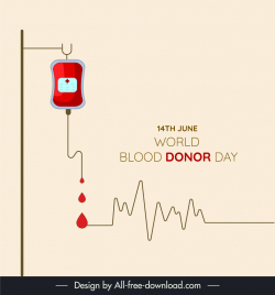 world blood donor day banner template flat blood medical elements sketch