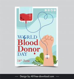 world blood donor day poster template flat blood transfusion