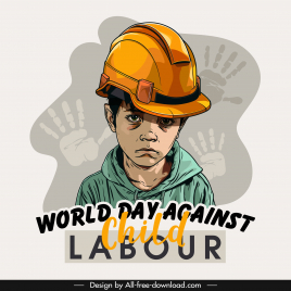 world day against child labour poster template classic bored boy