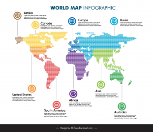 world map infographic template flat modern