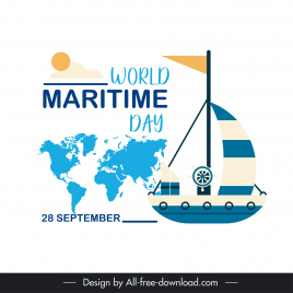 World maritime day banner template dynamic ship wave vectors stock in ...