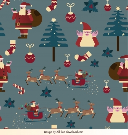 xmas pattern template colorful classical repeating elements decor