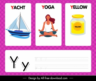 y alphabet study template yacht yoga jar sketch