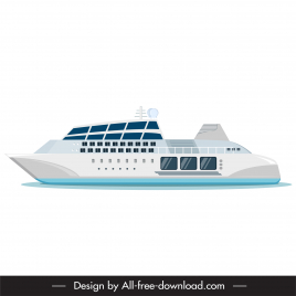 yacht ship icon modern flat sketch