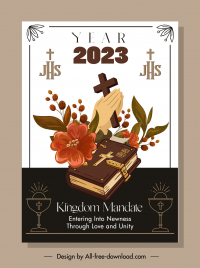 year 2023 kingdom mandate poster template classical elegant decor