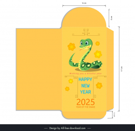 yellow envelope money pocket template symmetric cute snake decor