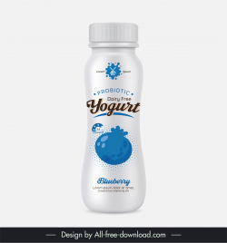 yogurt bottle packaging template contrast blueberry decor