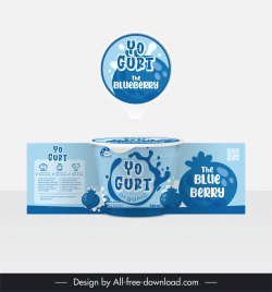 yogurt packaging template contrast blueberry decor