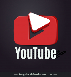 youtube logo template modern 3d triangle rectangle shapes sketch