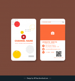 youtuber business card template geometry shapes plain decor