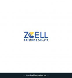 zcell solutions company logotype elegant mobile wave stylized texts decor