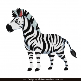 zebra horse icon colored cartoon sketch