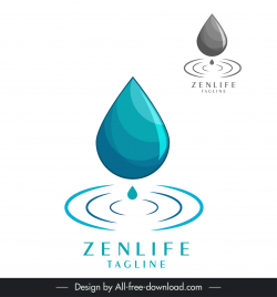 zen logo simple elegant dynamic water droplet design