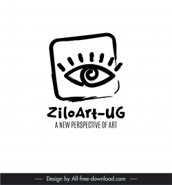 ziloart ug logo template flat handdrawn vintage design eye sketch